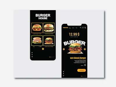 Burger House layout design website
