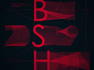 2019 Happy Pig Year brand branding design illustration pig poster year