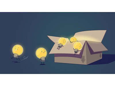 Out Of The Box Ideas blog cover cartoon creative digital art freshdesk freshworks funny graphic design illustration illustrator vector visualisation