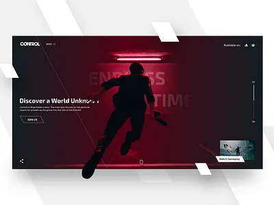 Control, Remedy Game Landing page concept console gaming landing page remedy ui webdesign