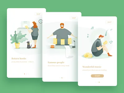 Guide pages from IReader Selected app book guide guide page illustration ui