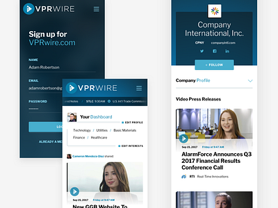VPRwire.com Mobile Designs design interface mobile mobile app mobile web design mobile website responsive design responsive layout typography ui user experience user interface web web design web design agency website