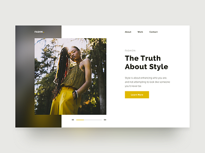 Hero exploration clean design detailpage fashion flat hero layout minimal typography ui ux web website