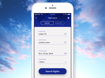 Daily UI 68 - Flight search 068 app daily 100 challenge daily challenge daily ui dailyui flight search mobile mobile app sketch ui ui challenge ui interface