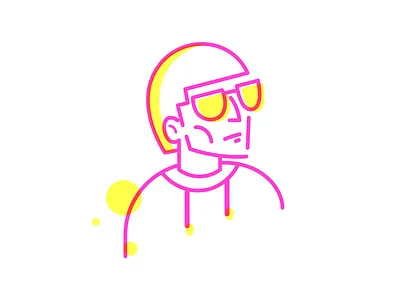 Nobody avatar color illustration line linear minimal