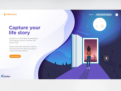 LifeLocker Digital Autobiography to store memories & photos animation branding design flat identity logo minimal typography ux website