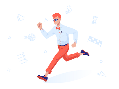 Running Towards Goals books characters check list design go goals ideas illustration illustrator story task management ui vectors