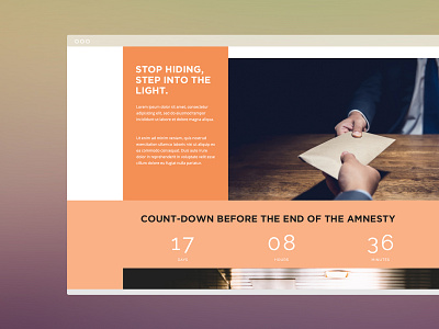 Color Blocks countdown orange ui web website