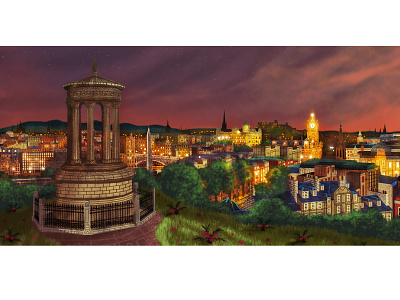 LOVE EDINBURGH :) animation background art background design design digital painting illustration painting