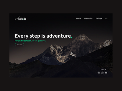 Web design of mountain adventure app design ui ux web website