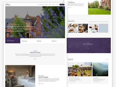 The Priory Website Design accomodation bb clean design grid home homepage hotel landing page travel web web design website