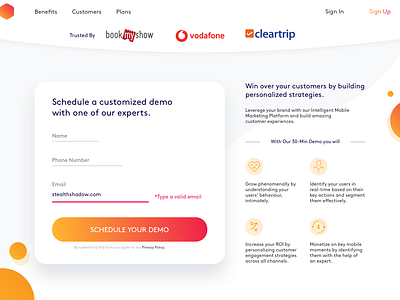 Signup Form UI card charts circle cta design dots form gradients