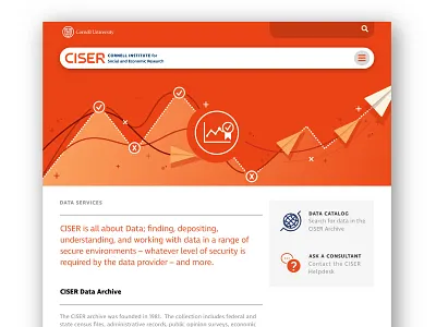 Webpage header bright header illustration navbar orange ui ui ux website