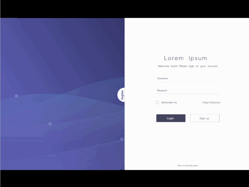 Sign in & Sign Up Transition concept design minimal ui ux webpage xd