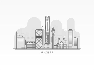 Santiago chile design geometric illustration simple vector