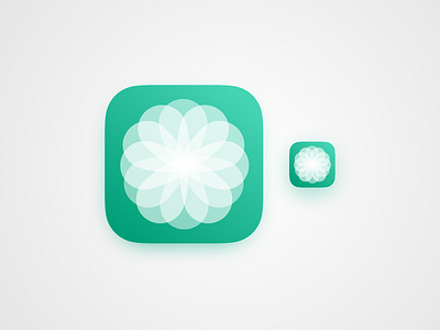 Blüte flower green icon ios white