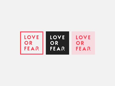 loveORfear Secondary Logo black and white branding design logo minimal modern sans serif simple