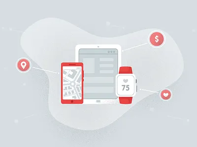 Smart gadgets app comunication flat gadget illustration interface mobile app smart watch tech