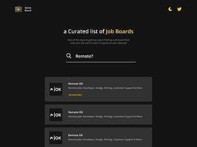 Nicheboard job application job board jobs work