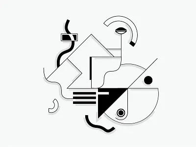 Hybrid Plan architect architectural design black and white concept design illustration line art minimal shapes