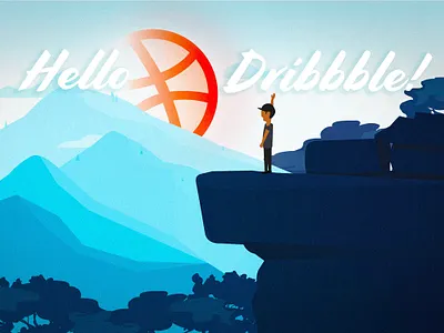 Hello Dribbble! debut dolphin nose illustration kodaikanal
