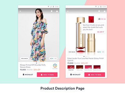 Product Details app design myntra userexperience ux