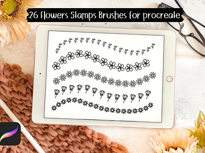 26 Flowers Stamps Brushes for Procre