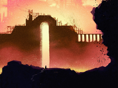 Burning Gate Sketch burning concept art digital painting fantasy fire