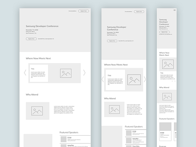 Samsung Developer Conference: Responsive from Wireframes conference design responsive web website wireframes