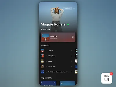 083 Button button challenge daily ui challenge dailyui day 83 music player