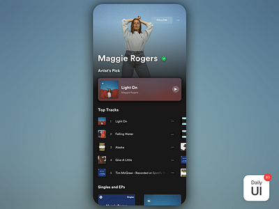 083 Button button challenge daily ui challenge dailyui day 83 music player