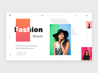 Fashion Beauty V2 banner colors design fashion glamour hero home page landing page makeup minimal design models pakistan simple clean design template theme ui designer ui inspiration uiux web design website