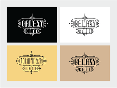 Galaxy Logo Exploration 03 art deco logo art deco themed cafe branding clean logo custom type galaxy lettering design logo a day logo design logo design branding logotype space art space inspired