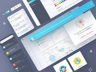 Dashboard Components app branding community dashboard design illustration interaction safety security sketch ui ux vector web