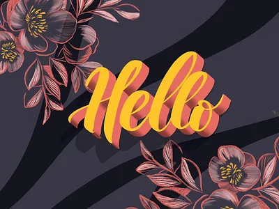 Hello calligraphy design hand lettering handmade font handwriting ipad lettering lettering letters procreate typo typography