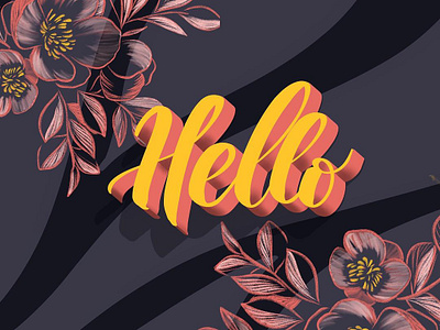 Hello calligraphy design hand lettering handmade font handwriting ipad lettering lettering letters procreate typo typography