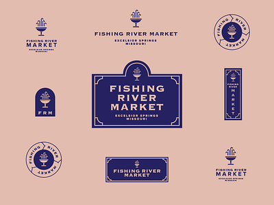 Fishing River Market Unused concept #3 antiques antiques store blue brand branding excelsior springs flea market kansascity kcmo label logo mineral springs pink springs vintage