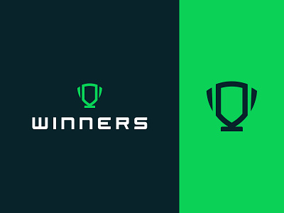 Winners branding custom lettering logo logomark modern sports trophy typography wordmark