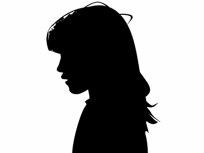 Girl black and white girl illustrator profile vector art