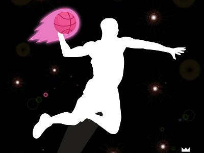 Fire Slam Dunk 2d art artwork basketball camera flashes design digital art digitalart dribbble dribbble debut fire fire ball graphicart graphicdesign illustration lens flares pink slam dunk slamdunk vector