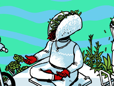 Utopia Bike Mural Crop 1 berkeley california digital drawing illustration isometria isometric meditate om photoshop psychedelic wacom