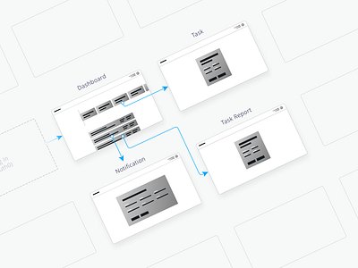 Wireframes for Worker's side app blue clean corporate dark data design digital flow flow chart flowchart graphic modern schema ux web