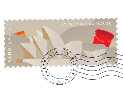 Destinations – Sydney Stamp 01 australia australian beach fun holidays iconic illustration landmark opera procrastination sand sand castle stamp stampart sydney sydney opera house vacation