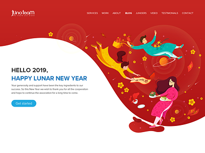 Lunar New Year Animation Header 2019 animation header ao dai chung chung cake creative company header junoteam lunar lunar newyear new year tet traditional clothes vietnam web header