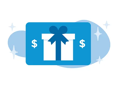 MaidPro Marketing: Gift Card(s) blue boston branding bubbles business cleaning cleaning company cleaning services design gift card illustration maids perks present vector