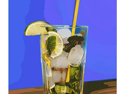 Iced lemonade illustration ui
