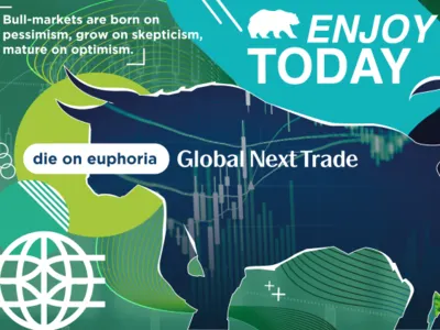 Bull traders bitcoin cryptocurrency app design finances illustration vector