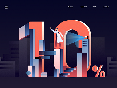 10 % icon illustration ux