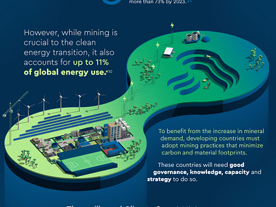 Floating Mine Town Infographic Section diagram diorama energy green mine open pit platform stadium town town hall trees