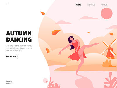 autumn dancing animation design illustration ui